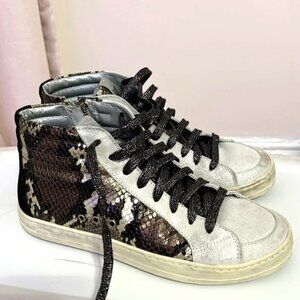 GUC P448 HIGH TOP WOMEN'S SNAKESKIN SNEAKERS